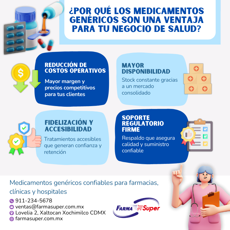 Infografia sobre los beneficios de los medicamentos genéricos para tu negocio